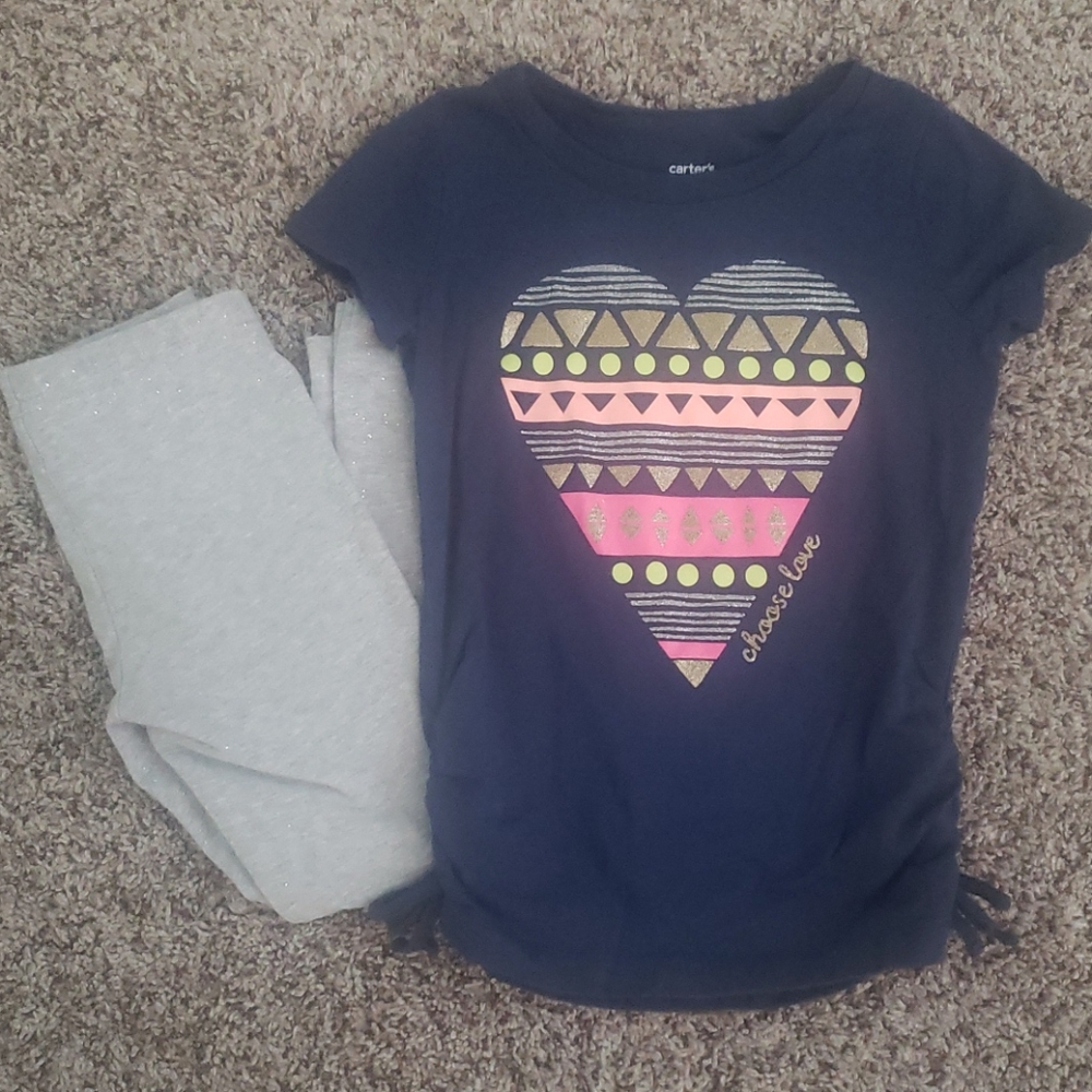 Set- Carter's Glitter top and leggings